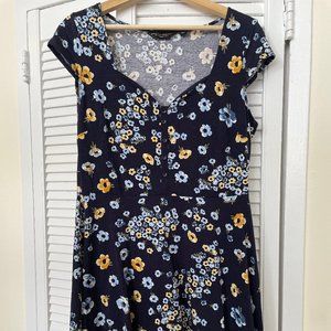 DOROTHY PERKINS Floral Print Summer Mini A-Line Dress Sweetheart Neckline